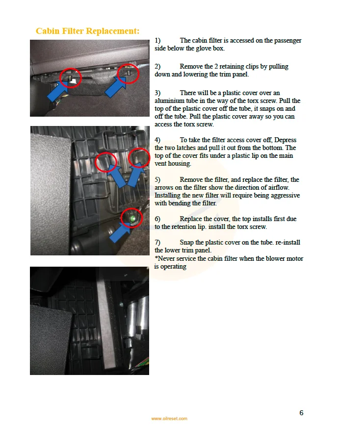 2015 Ford Escape Cabin Filter Replacement